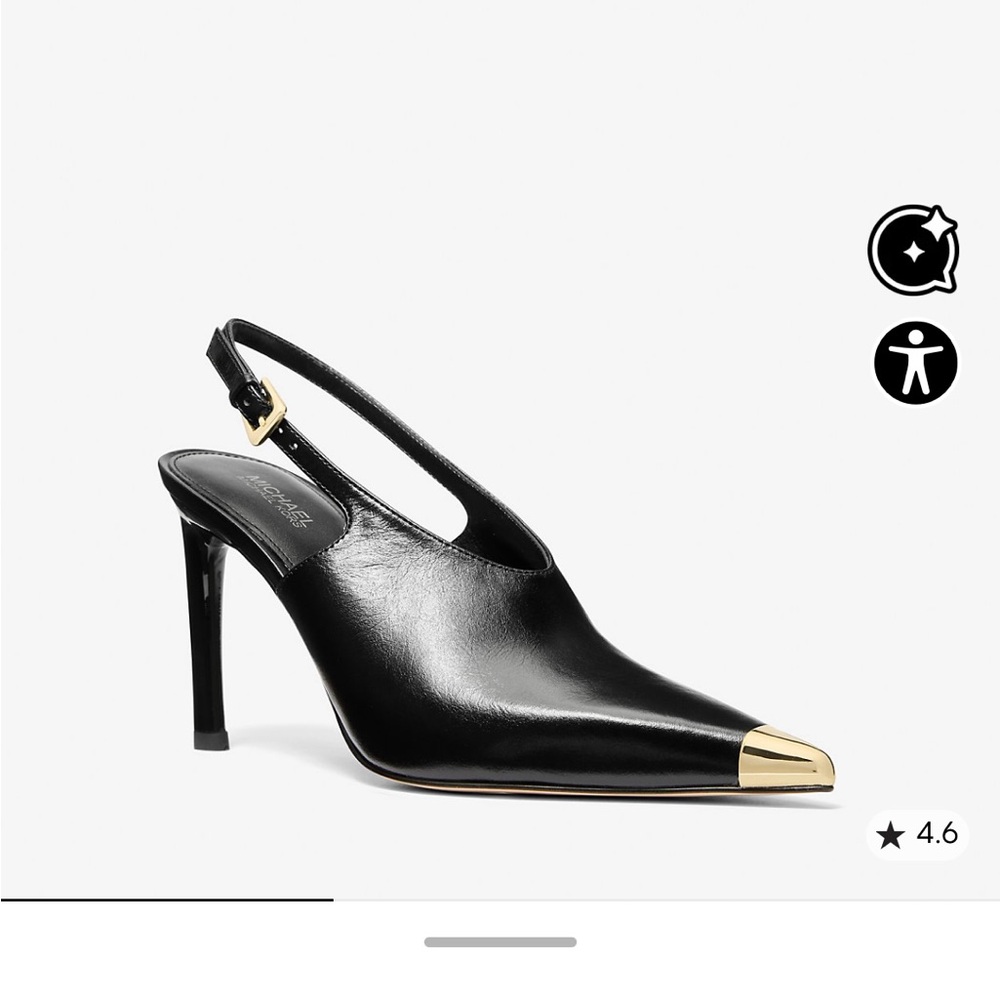 Michael Kors Elegant Black and Gold Women's Slingback Heels